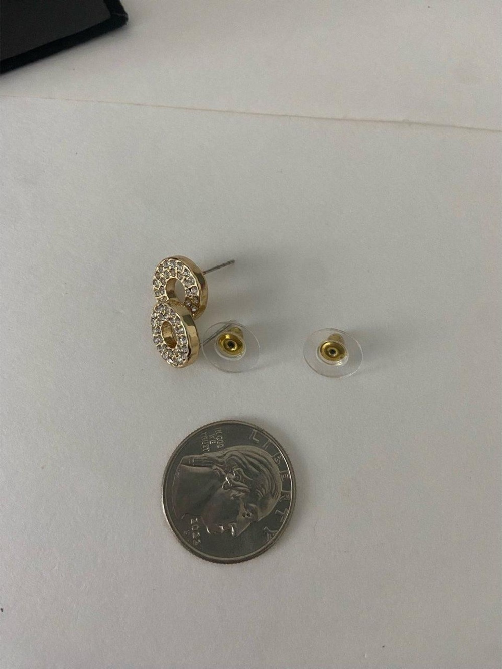 Gold Crystal Circle Stud Earrings - Women Jewelry